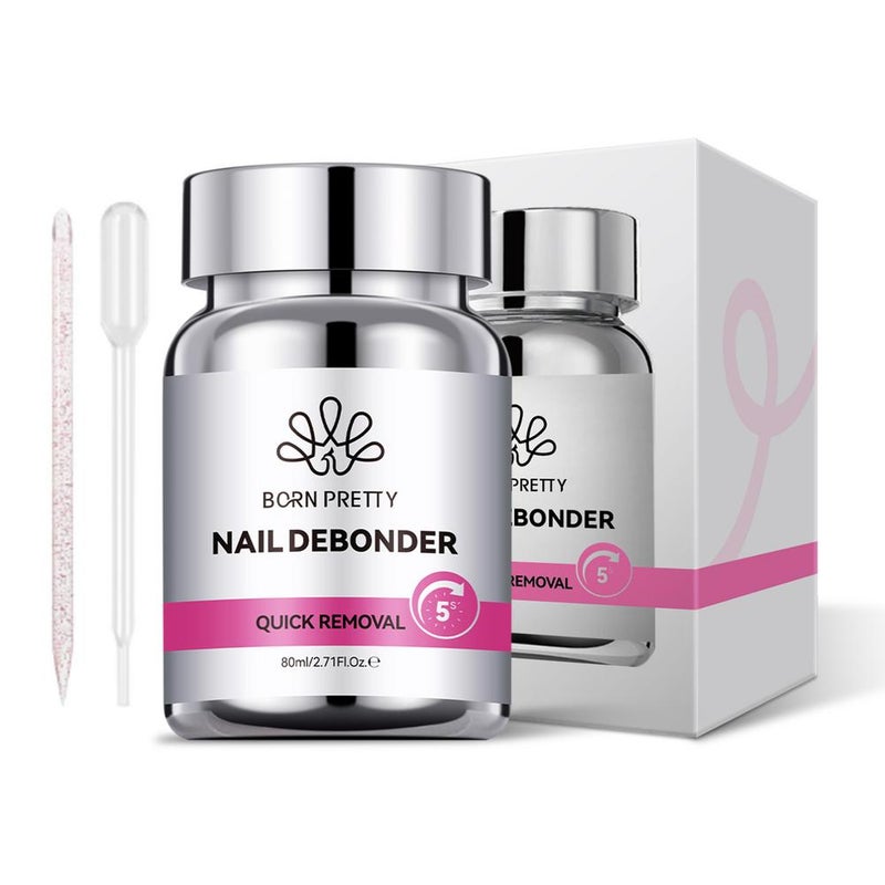 BORN PRETTY Nail Polish Remover 80ml - Nail Polish Remover Sponge-Free and Suitable for Wearable Nails